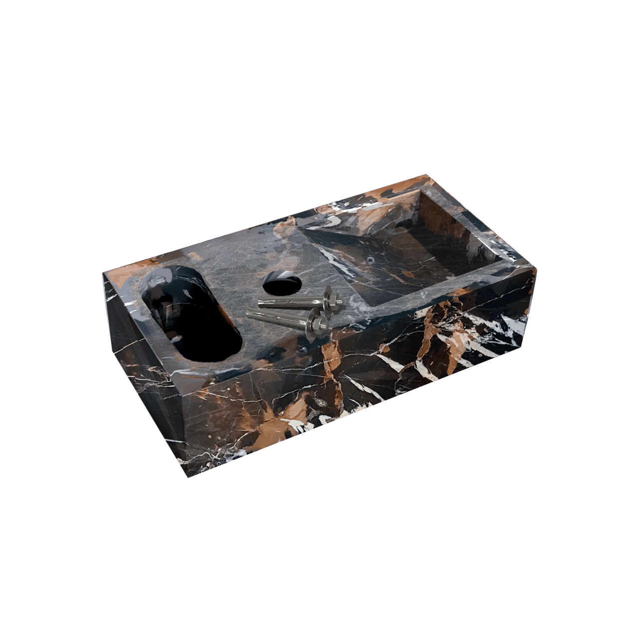 Balmani Mood Handwaschbecken: Portoro Gold Marmor, 36 x 18 cm