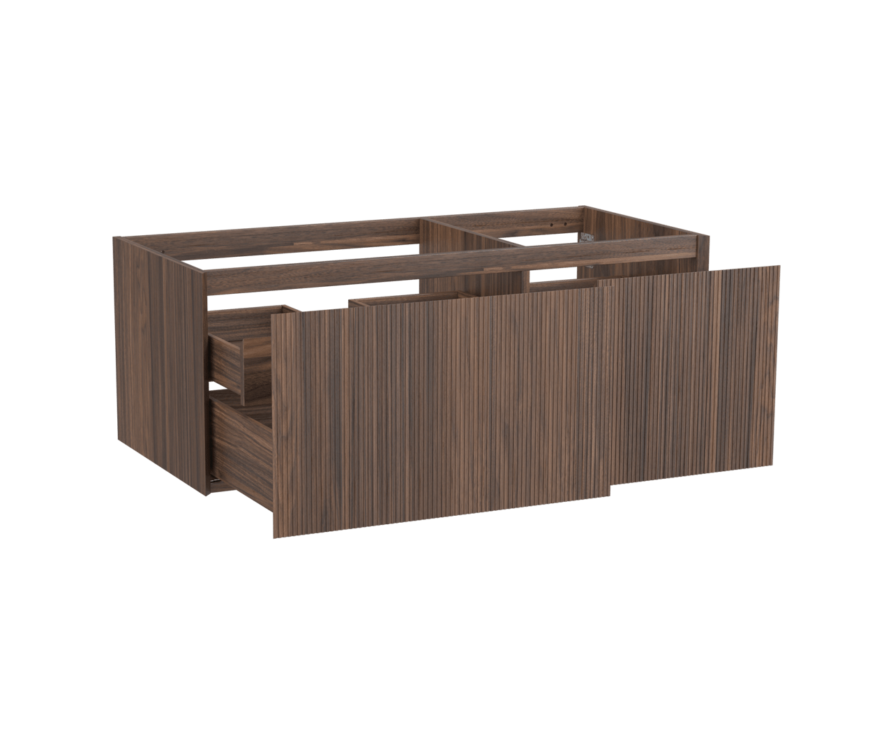 Balmani Fila zwevende wastafelonderkast 120 x 55 cm asymmetrisch links fineer notenhout 4 lades