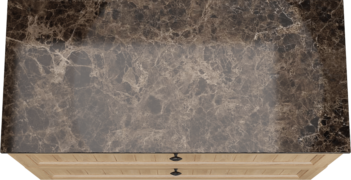 Balmani Lemon staand badmeubel 120 x 55 cm, fineer naturel eiken met Stretto enkel of dubbel wastafelblad in dark emperador