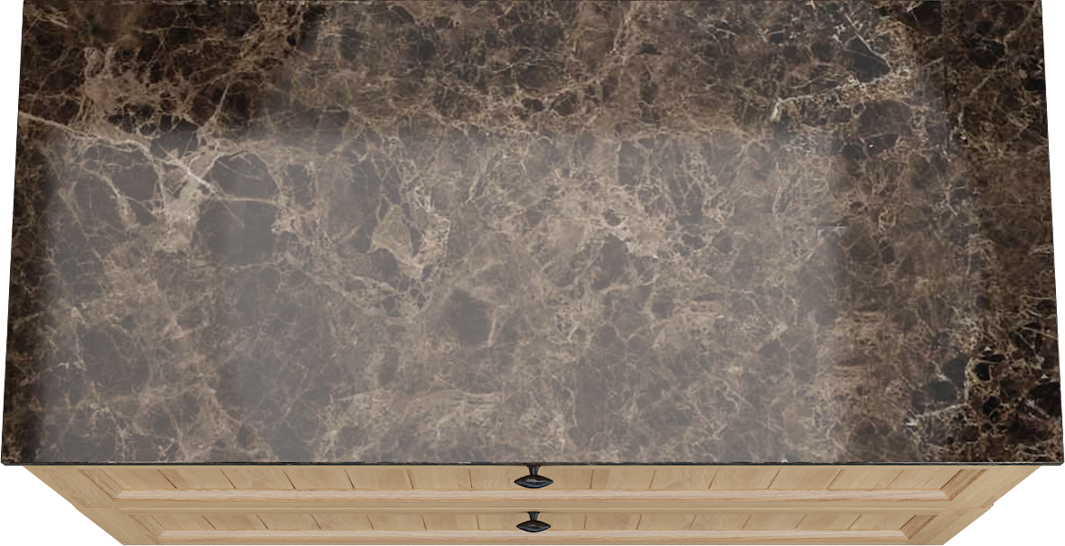 Balmani Lemon staand badkamermeubel 120 x 55 cm, fineer natuur eik met Stretto enkel of dubbel tablet in dark emperador