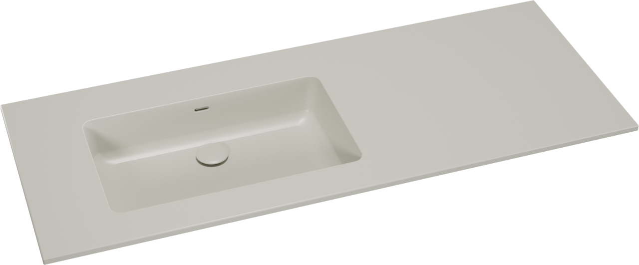 Storke Diva Waschtisch links matt seidengrau Top Solid Seidengrau Matt 130 x 52 cm