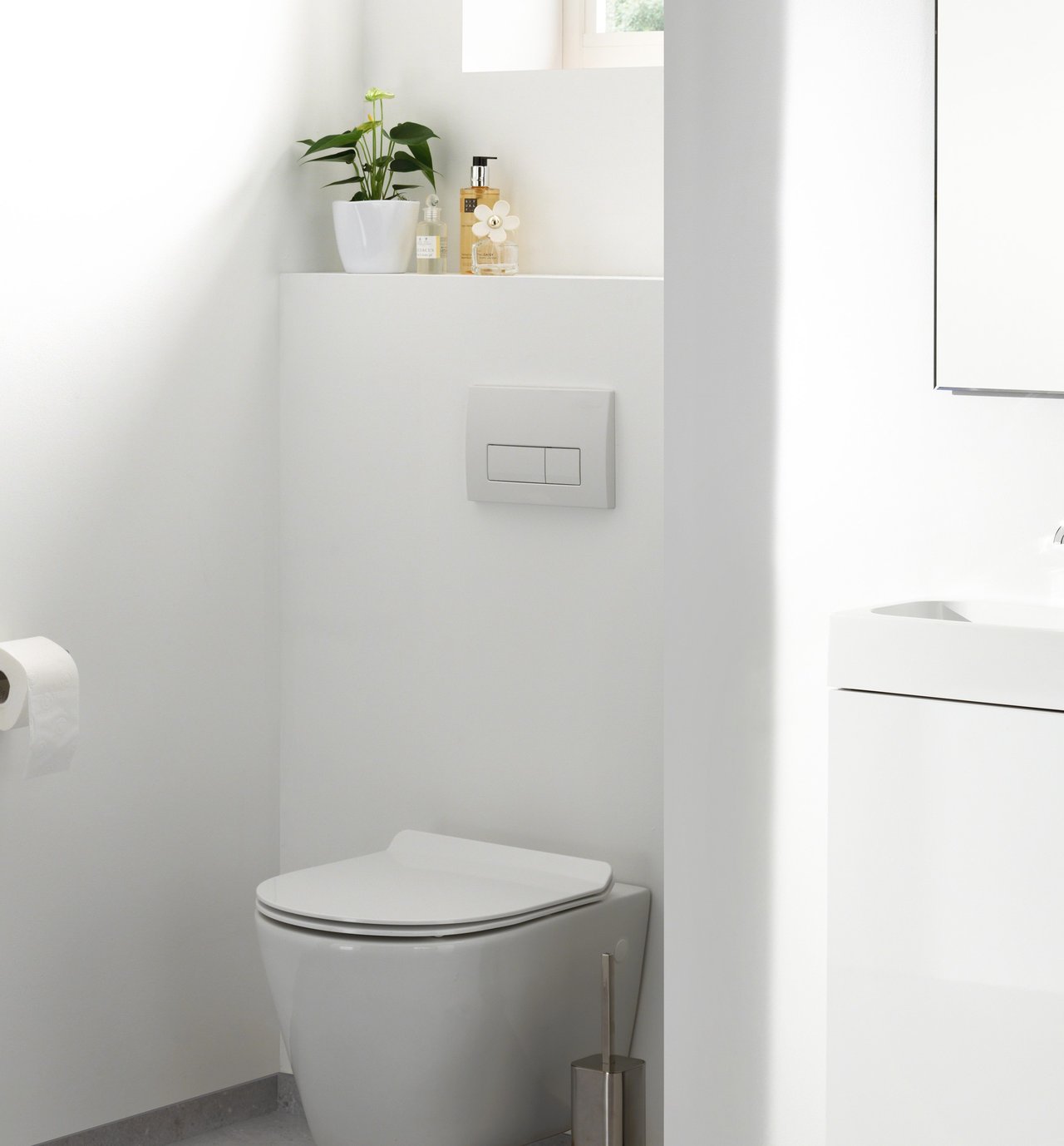 Geberit Delta 51 Betätigungsplatte, weiß glänzend, für Geberit Duofix Einbauspülkasten