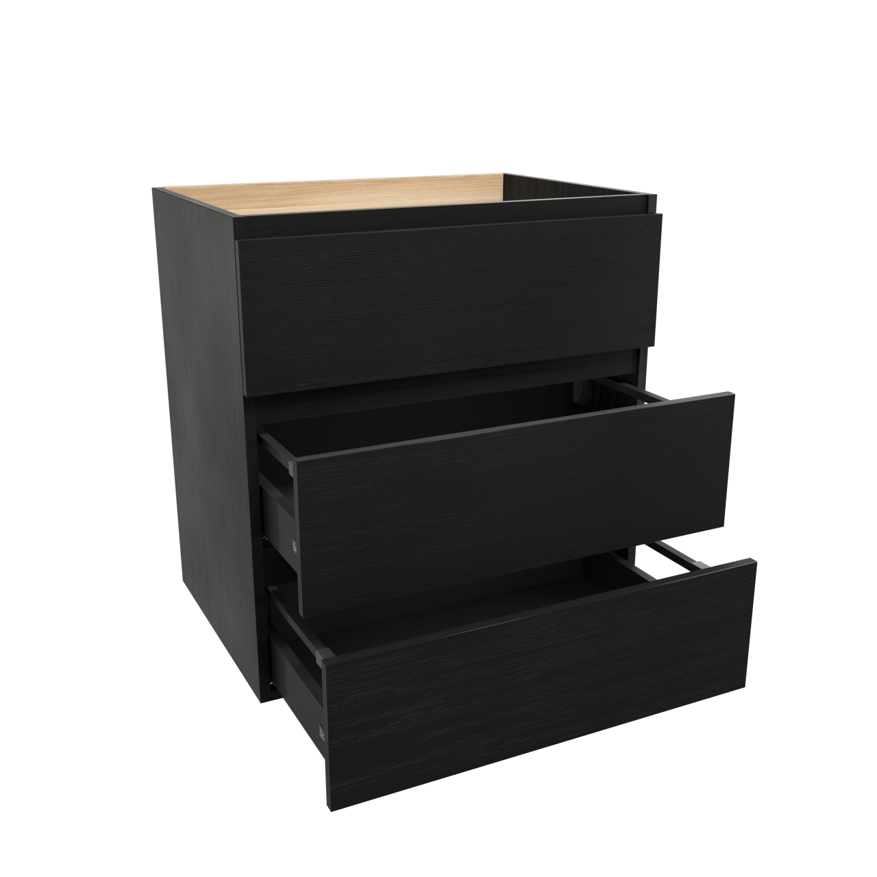 Balmani Lucida meuble sous-lavabo a poser 75 x 55 cm chêne noir 3 tiroirs