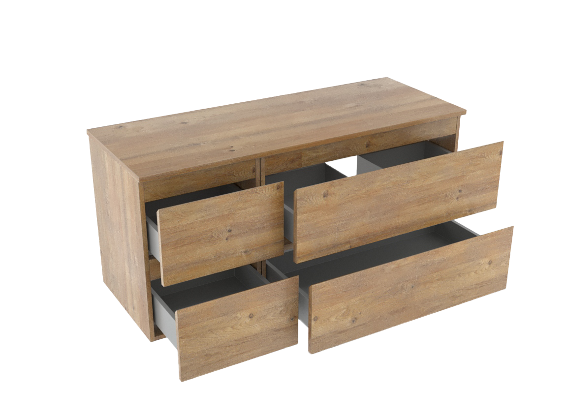 Linie Lado meuble salle de bains suspendu 120 x 46 cm chêne naturel avec Lado tablette simple ou double en mélaminé chêne naturel