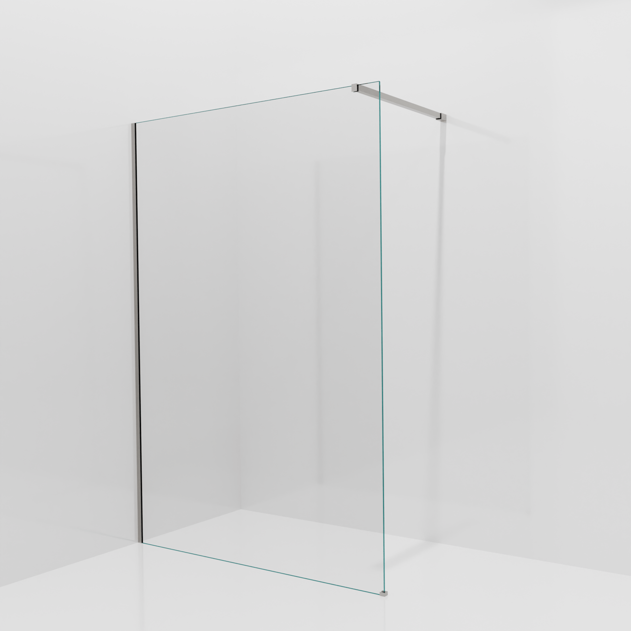 Balmani Modular douche à l'italienne: 140 x 200 cm, Verre transparent, Profil Brushed Inox