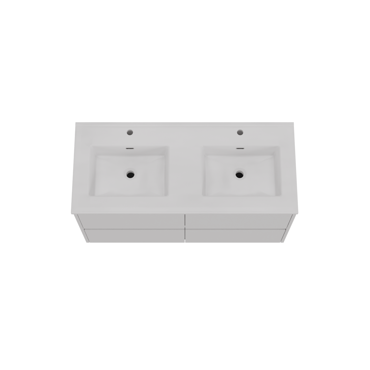 Storke Seda meuble salle de bains suspendu 120 x 52 cm blanc mat avec Kera double vasque en céramique blanc mat