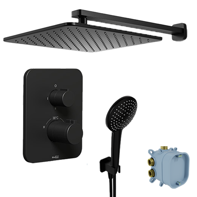 Blaufoss Smartbox Softline set de douche pluie encastré, élément encastré inclus