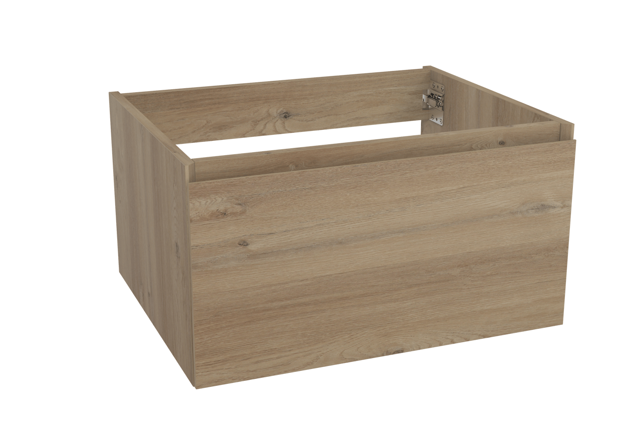 Storke Edge zwevende wastafelonderkast 65 x 52 cm ruw eiken 1 lade