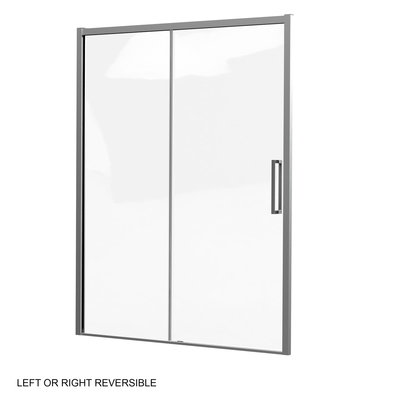 Luca Varess Senses schuifdeur met vaste wand - voor douchehoek - 160 cm helder glas glanzend chroom profiel