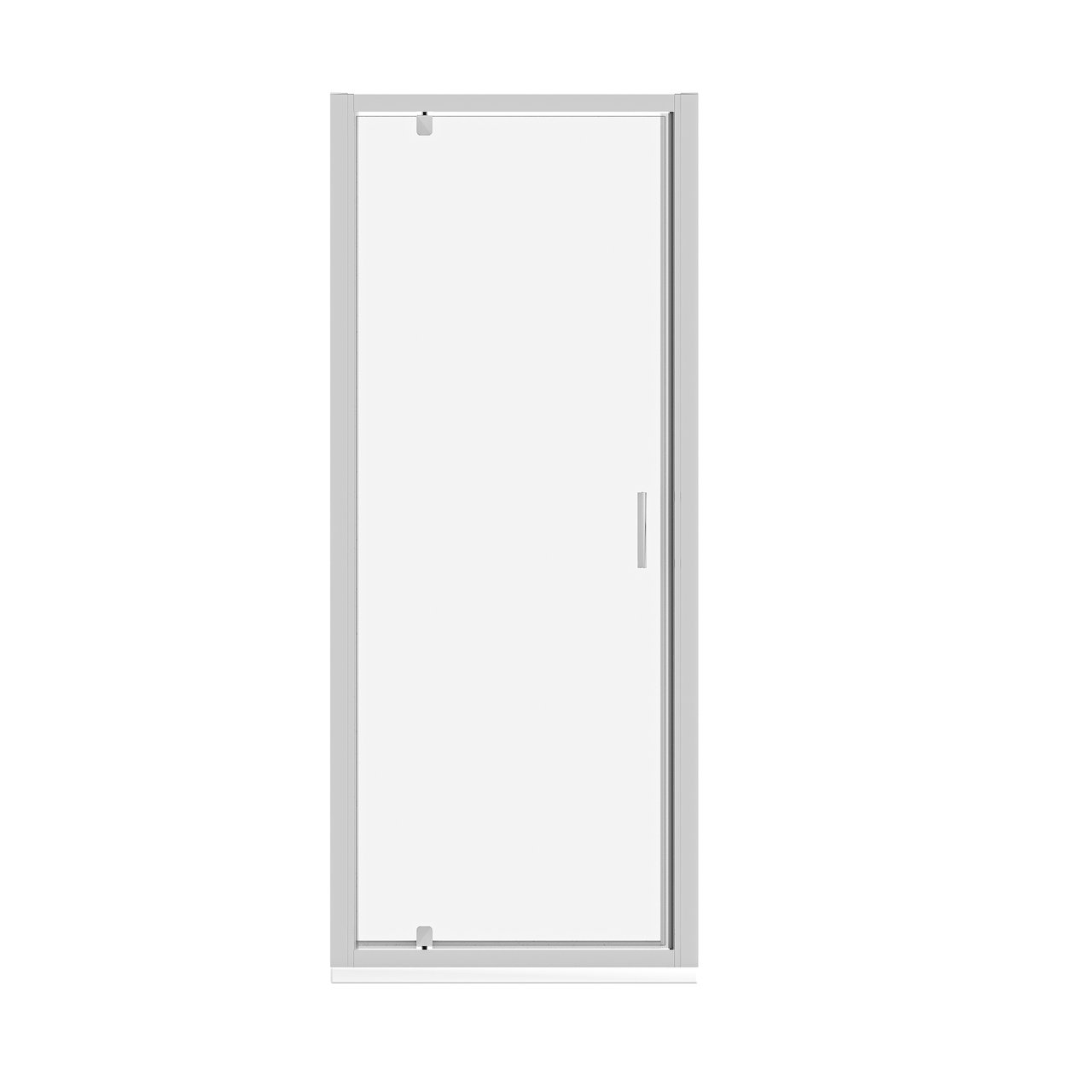 Luca Varess Vidor porte pivotante 80 x 190 cm verre transparent profil chrome brillant