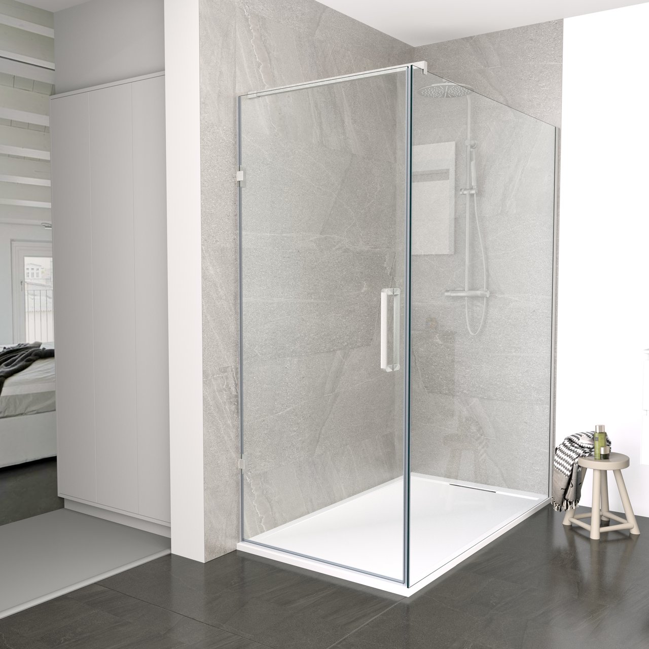 Balmani Modular douchedeur scharnieren en greep Brushed inox