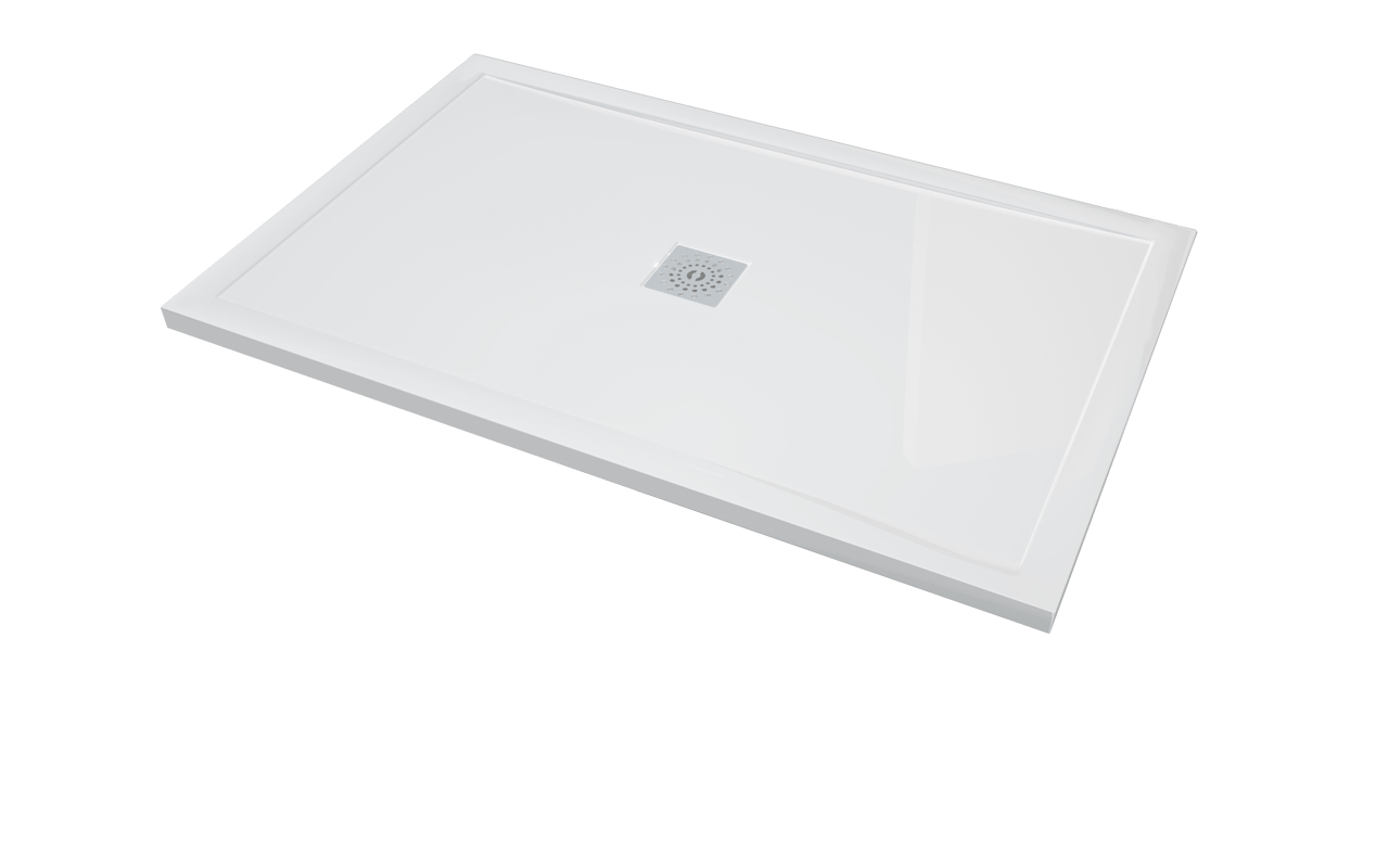 Linie Playa receveur de douche 140 x 90 cm marbre composite Blanc Brillant