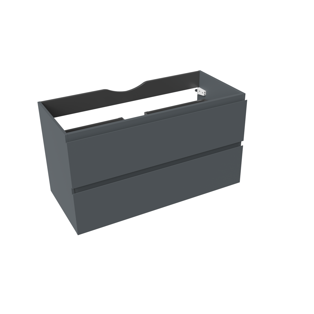 Linie Lado zwevende wastafelonderkast 100 x 46 cm blauw antraciet 2 lades