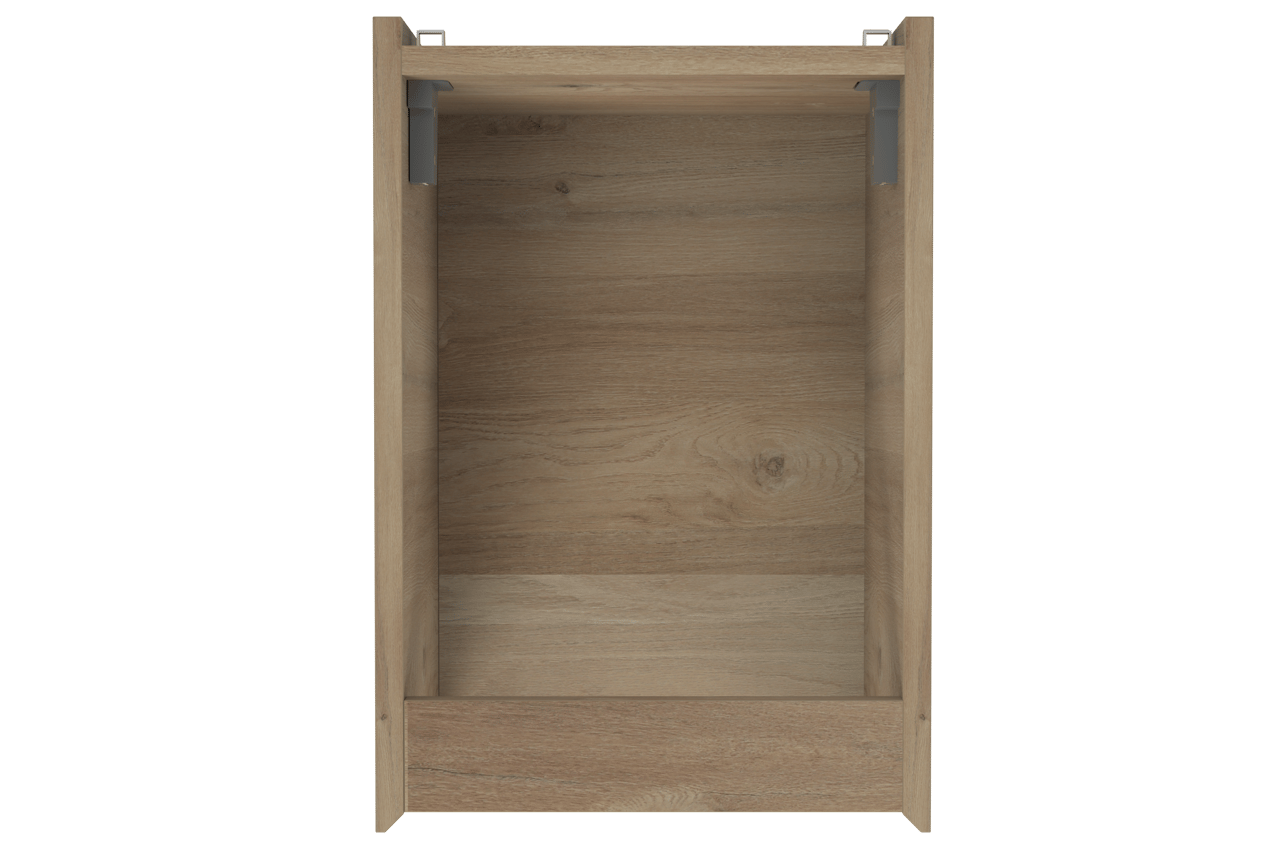 Storke Edge zwevende wastafelonderkast 35 x 52 cm ruwe eik met 2 open nissen