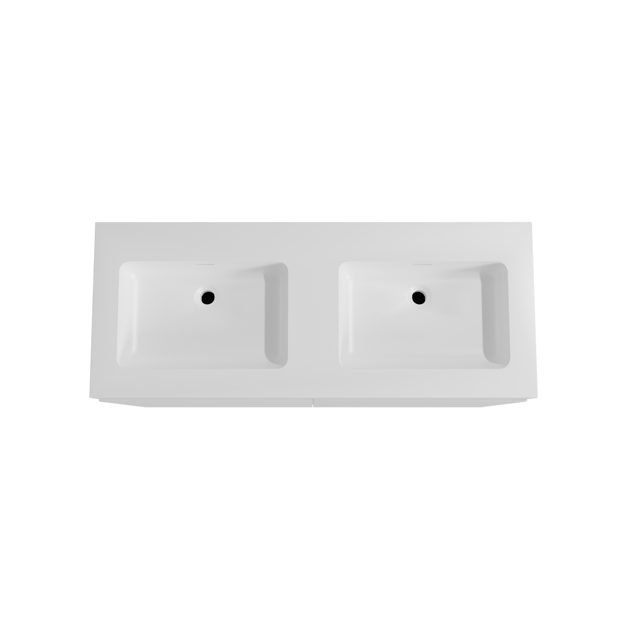 Storke Edge staand badmeubel 130 x 52 cm mat wit met Mata High dubbele wastafel in solid surface mat wit