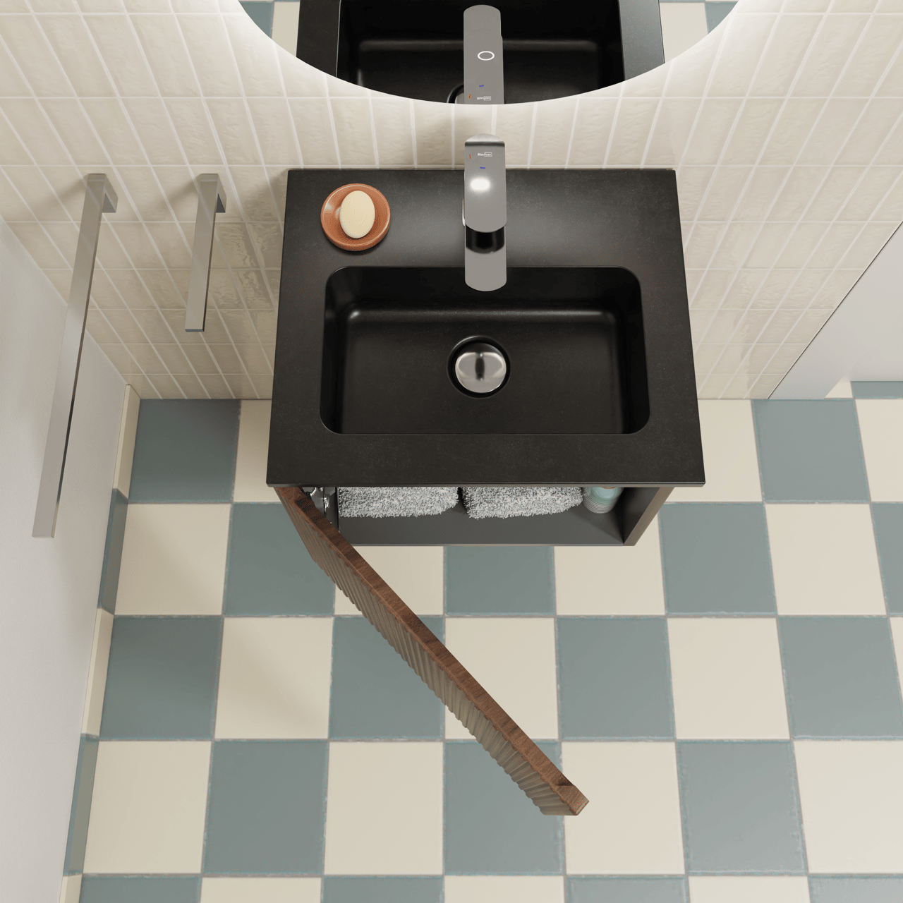 Storke Ribs hängend Bad-Unterschrank 45 x 35 cm Nussbaum