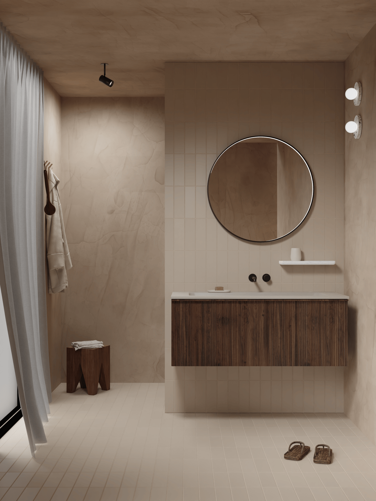 Balmani Secret Black miroir rond noir lumineux et anti-buée Ø 80 cm