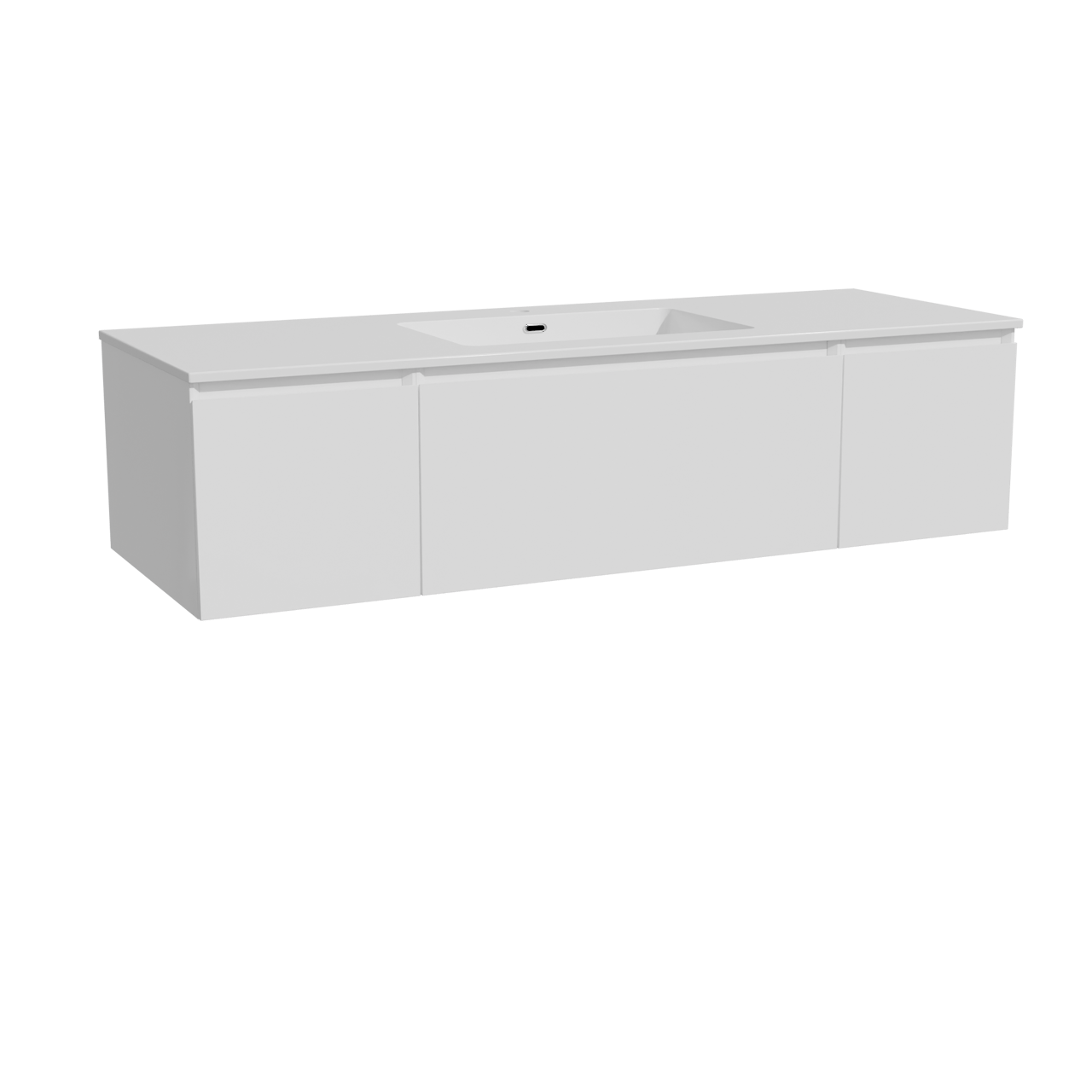 Storke Edge meuble salle de bains suspendu 145 x 52 cm blanc brillant avec Diva plan simple en marbre composite blanc brillant