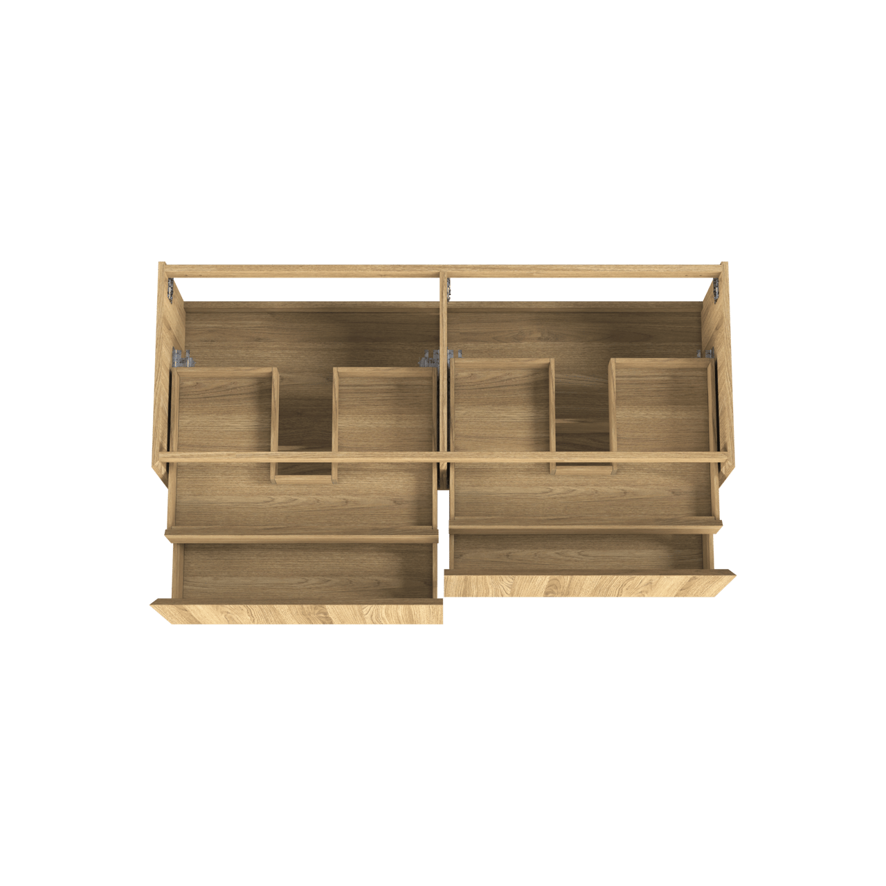 Balmani Idra zwevende wastafelonderkast 150 x 55 cm fineer naturel eiken 4 lades