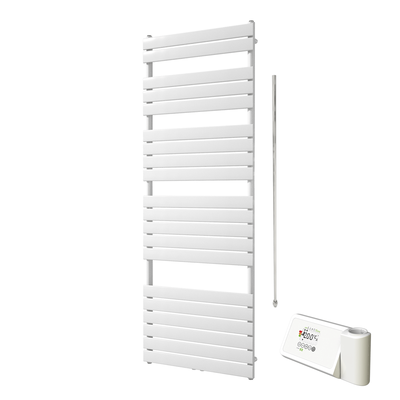 Vipera Vulcan sèche-serviettes Simple 70 x 190 cm chauffage électrique blanc brillant raccordement latéral et central possible 1.250W, résistance incluse