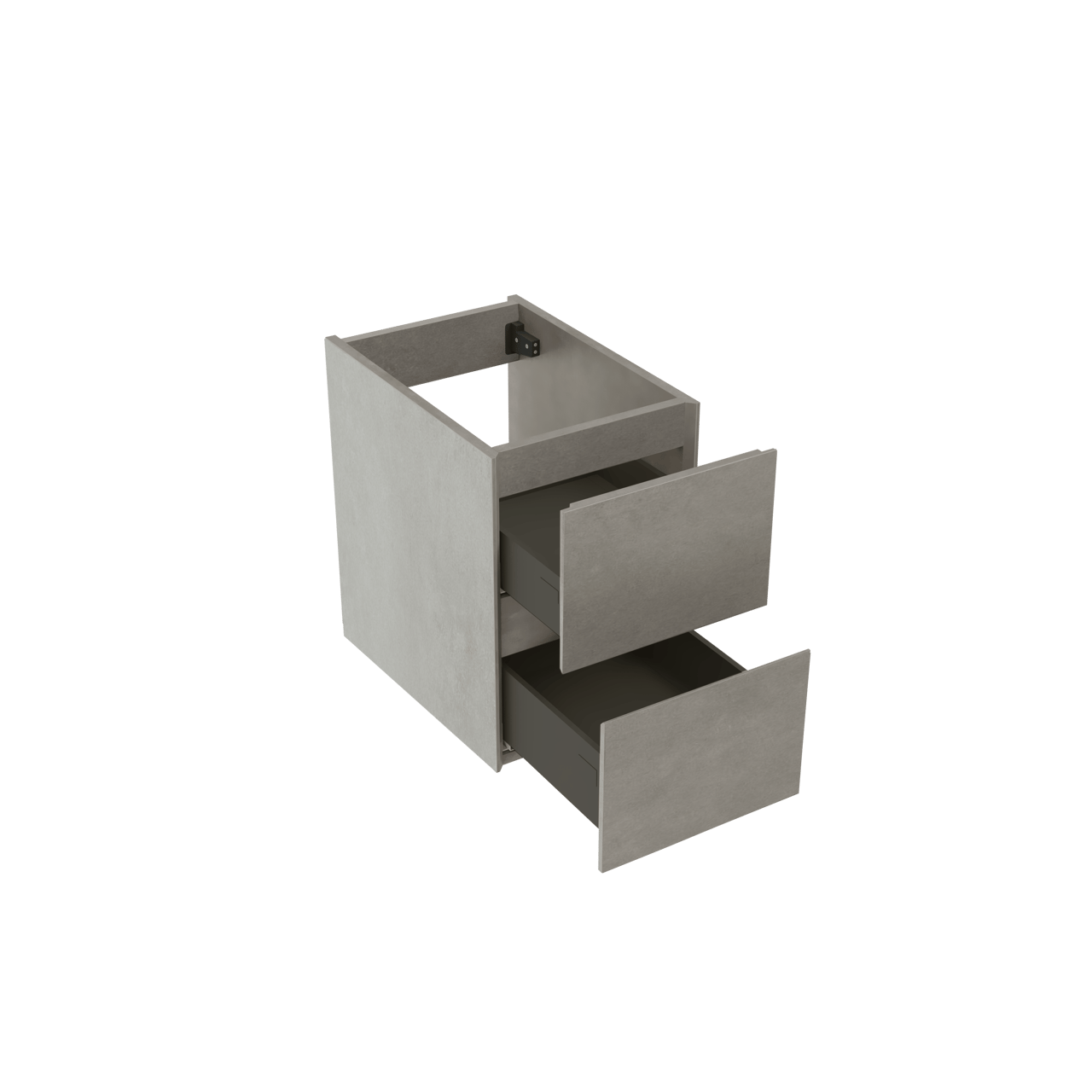 Storke Edge zwevende wastafelonderkast 35 x 52 cm beton donkergrijs 2 lades