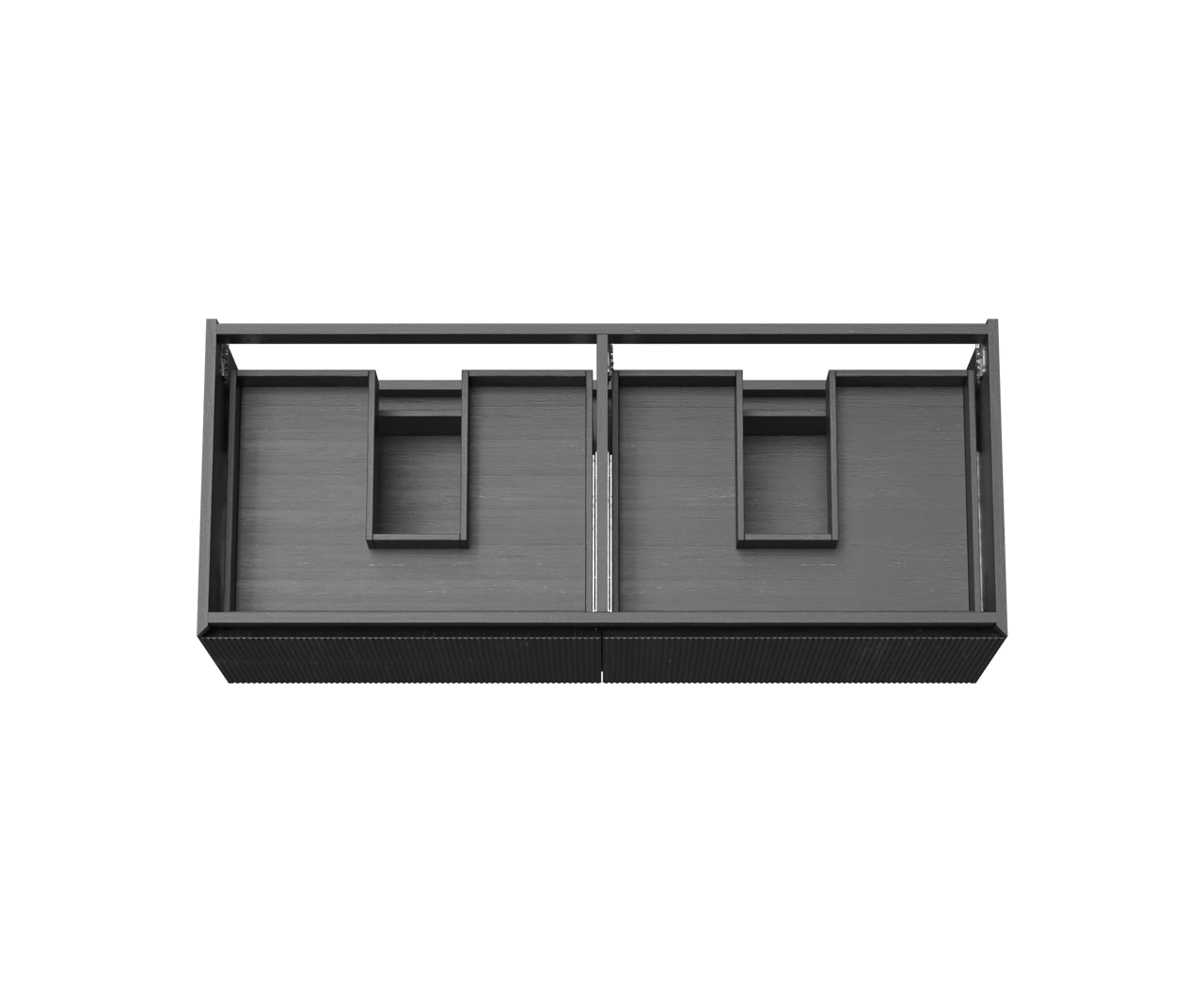 Balmani Fila meuble sous-vasque suspendu 135 x 55 cm placage chêne noir 4 tiroirs