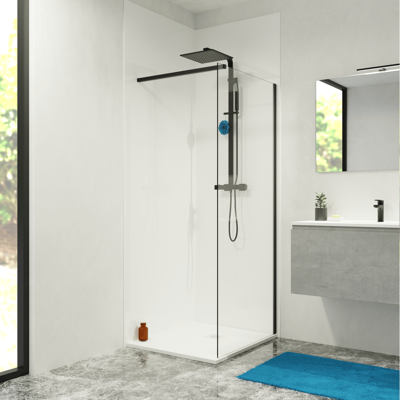 Linie Wall douchewandpaneel 90 x 260 cm acryl Hoogglans Wit