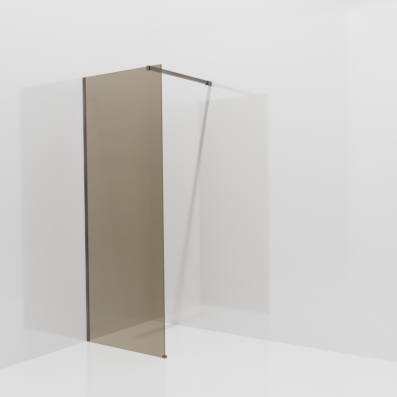 Balmani Modular douche à l'italienne: 80 x 200 cm, Verre bronze, avec coating, Profil Brushed GunMetal