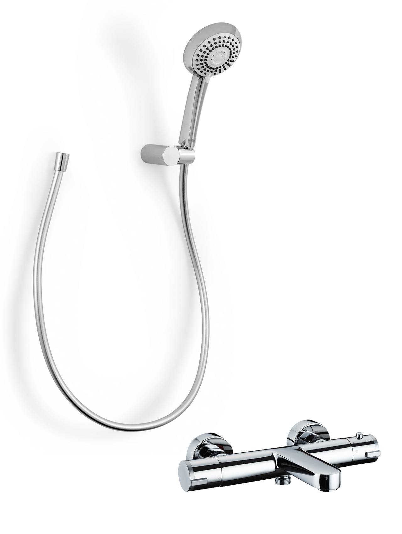 Linie Merlin robinet baignoire thermostatique  set douchette incl. chrome brillant