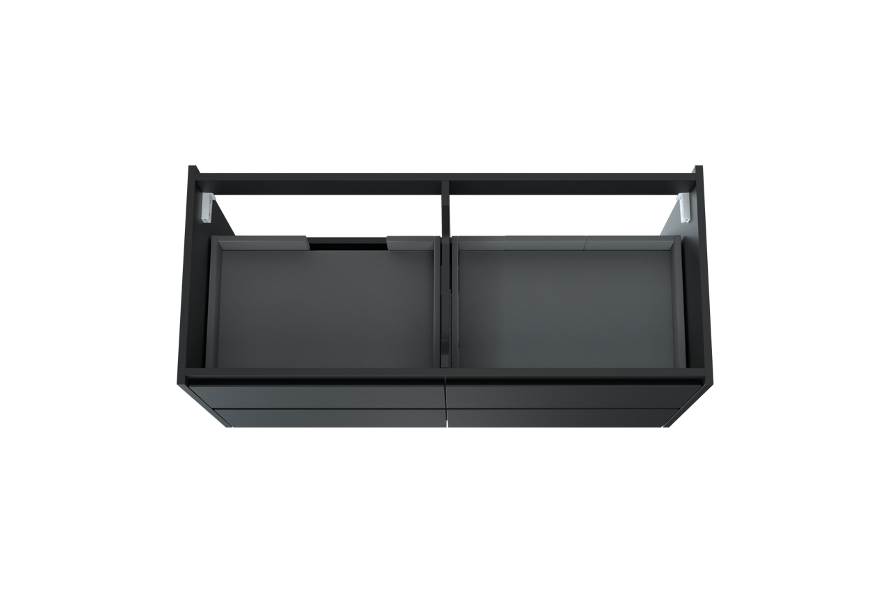 Storke Seda hängender Waschbeckenunterschrank: 120 x 52 cm, Schwarz Matt, 4 Schubladen