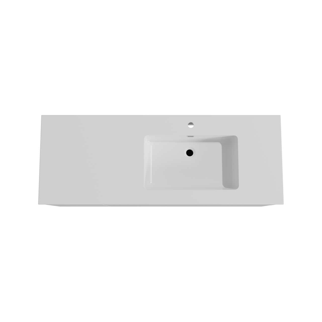 Storke Edge hängendes Möbelstück Set: 140 x 52 cm, Weiß glänzend, mit Diva Waschtisch rechts, Marmorkomposit Weiß glänzend