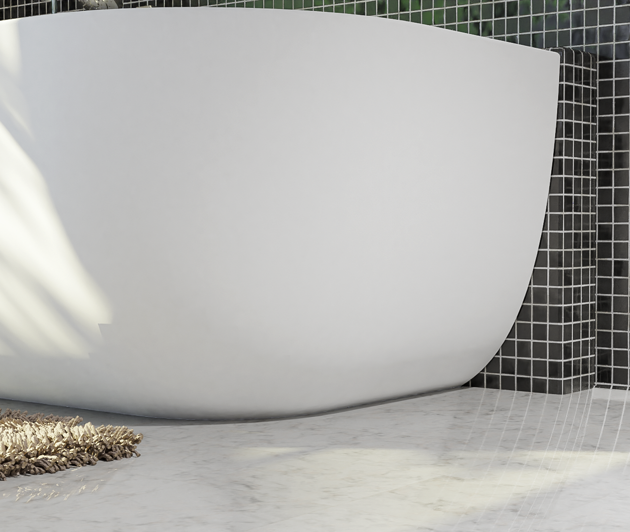 Luca Varess Ophelia tweepersoons hoekbad links 180 x 80 cm acryl mat wit