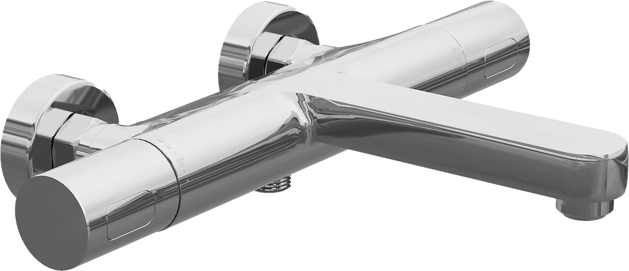 Blaufoss Apollo robinet de bain robinet thermostatique montage mural extérieur chrome brillant