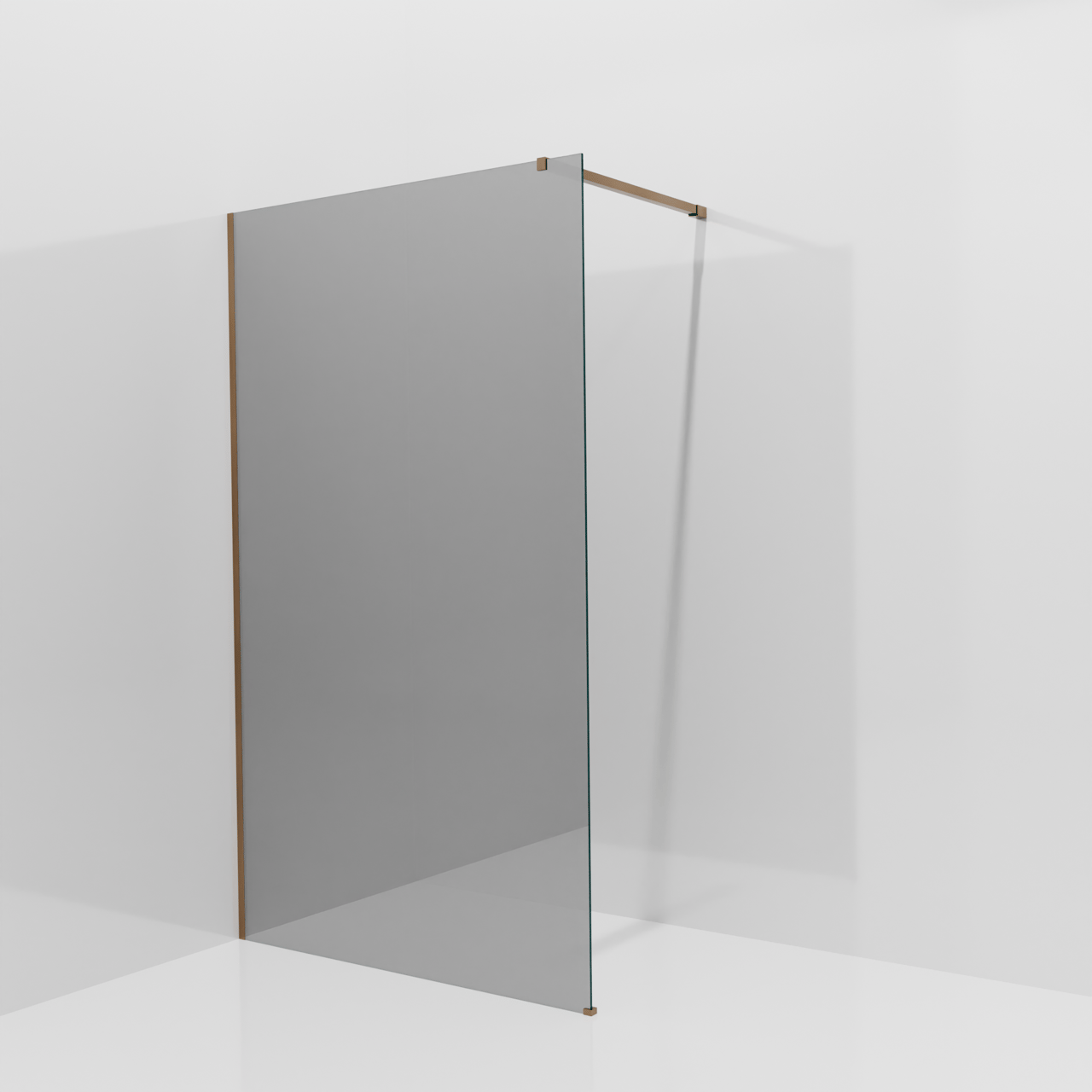 Balmani Modular Walk-In Dusche: 120 x 200 cm, Reflex-Spiegelglas, inklusive Coating, Profil Brushed Rosegold