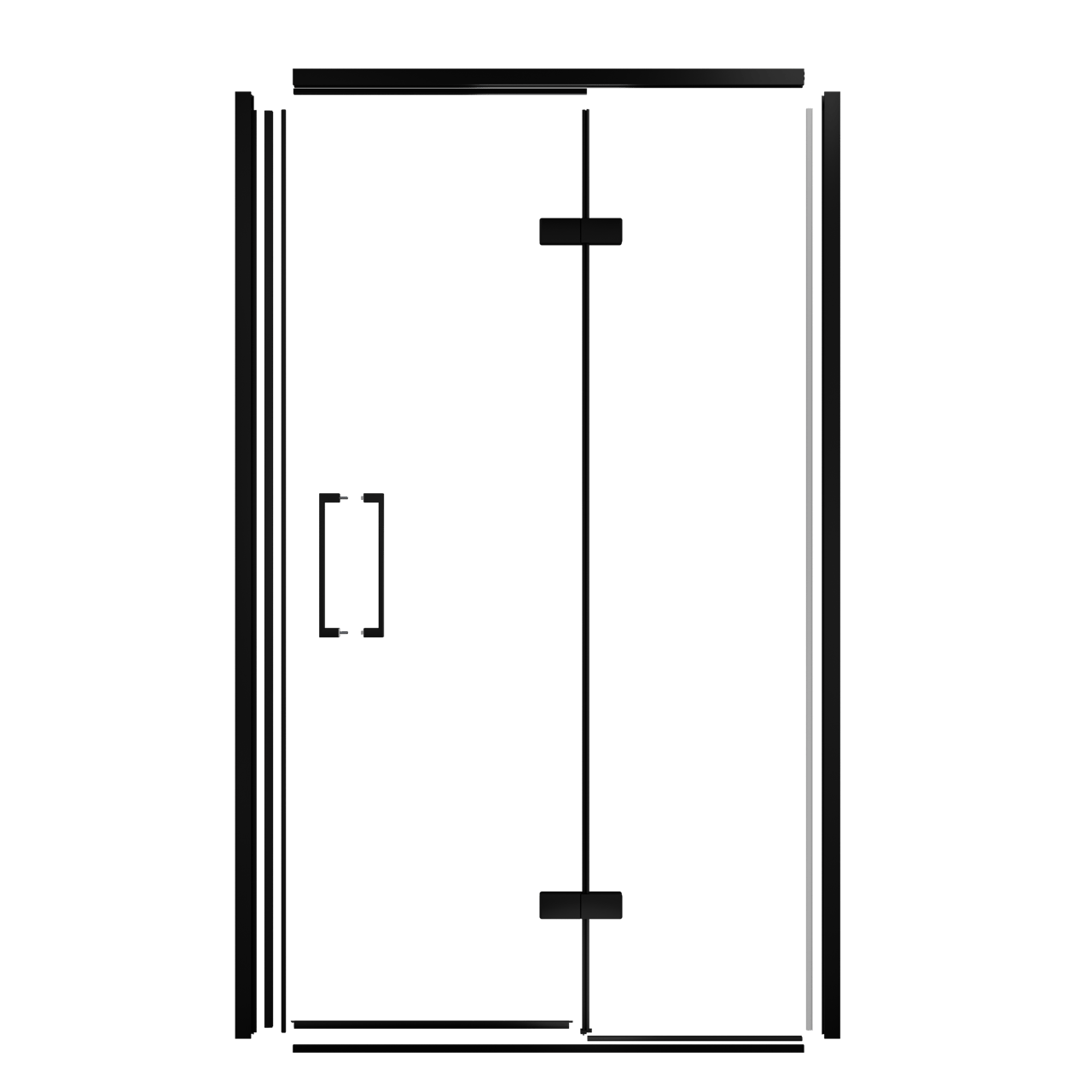 Balmani Senses Design 120 cm rechtse nis draaideur profielenset mat zwart