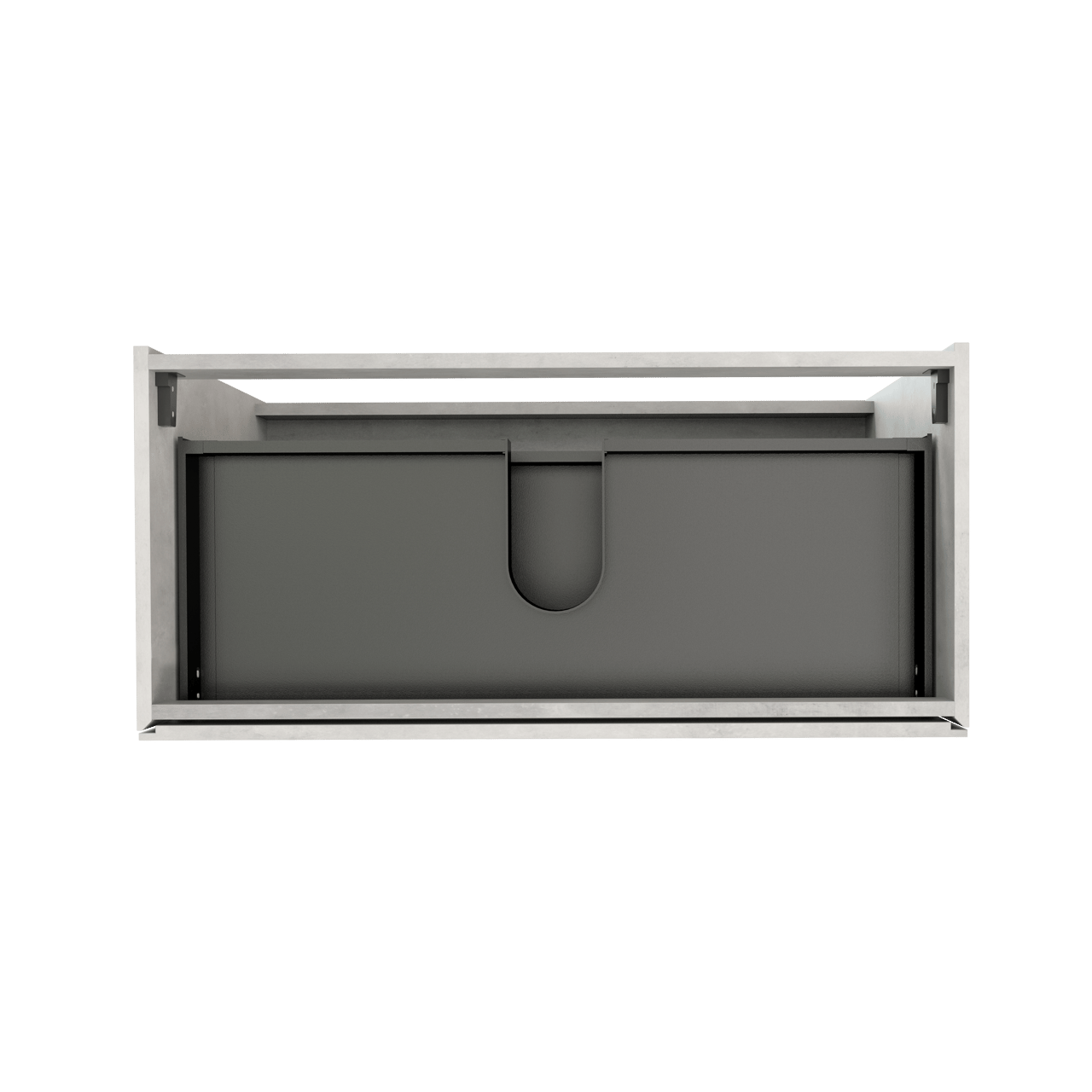 Storke Edge stehender Bad-Unterschrank 100 x 46 cm Beton silbergrau 3 Schubladen