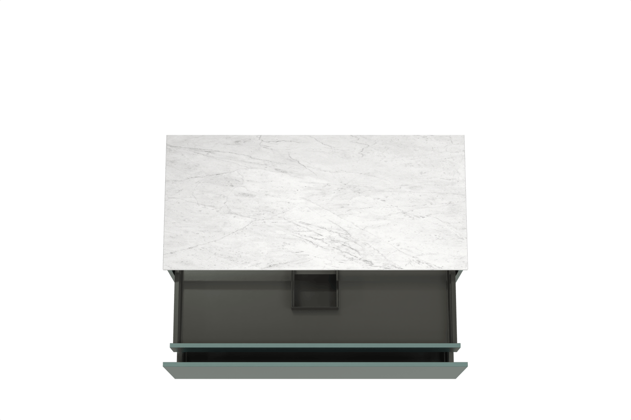 Balmani Sfera meuble salle de bains suspendu 120 x 55 cm forest avec Stretto tablette simple ou double en marbre carrara