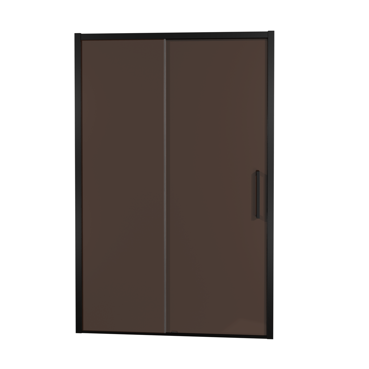 Balmani Senses Design douche schuifdeur omkeerbaar 140 cm x 210 cm Brons glas, Zwarte profielen