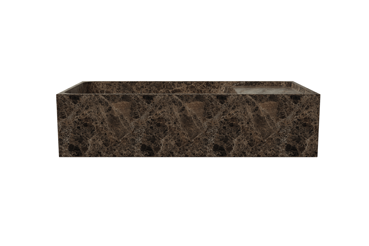 Balmani Dama Handwaschbecken: Marmor, Dark Emperador, 42 x 21 cm