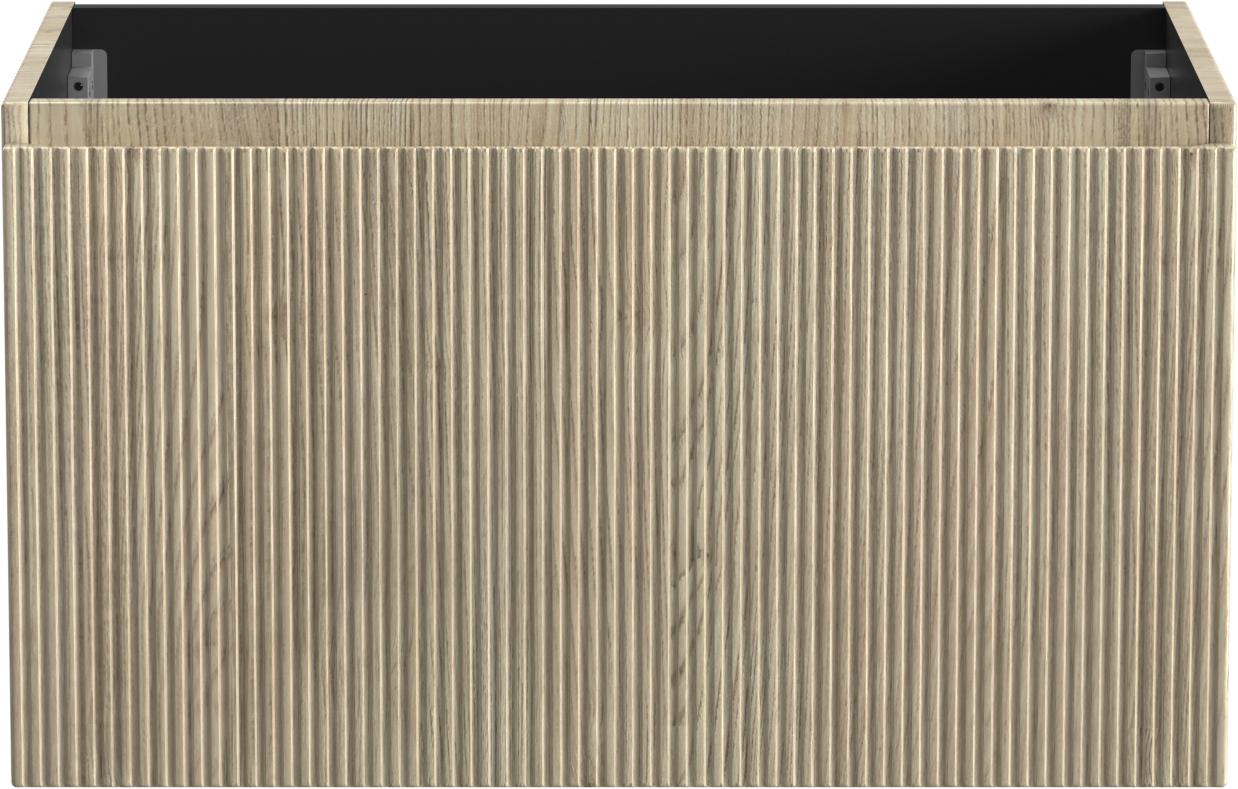 Storke Ribs zwevend wastafelonderkast 85 x 52 cm ruwe eik 2 lades