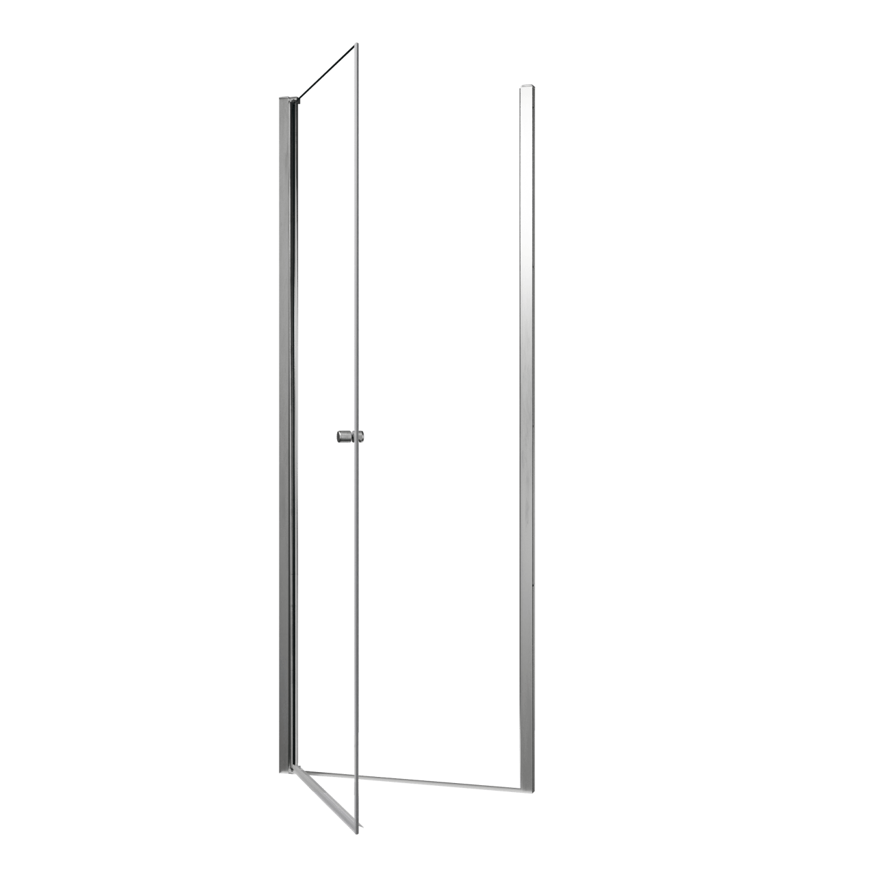 Luca Varess Kuresa Duschtür: Drehtür, 80 x 200 cm, Klarglas, Chrom Profil, glänzend