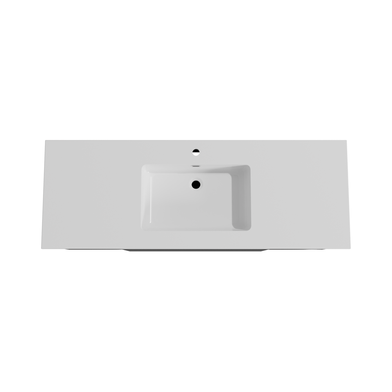 Storke Edge hängendes Möbelstück Set: 145 x 52 cm, Schwarz matt, mit Diva Einzelwaschtisch, Marmorkomposit Weiß glänzend