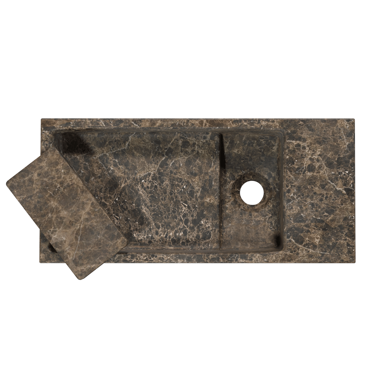 Balmani Mood fonteintje 45 x 20 cm Dark Emperador Marmer