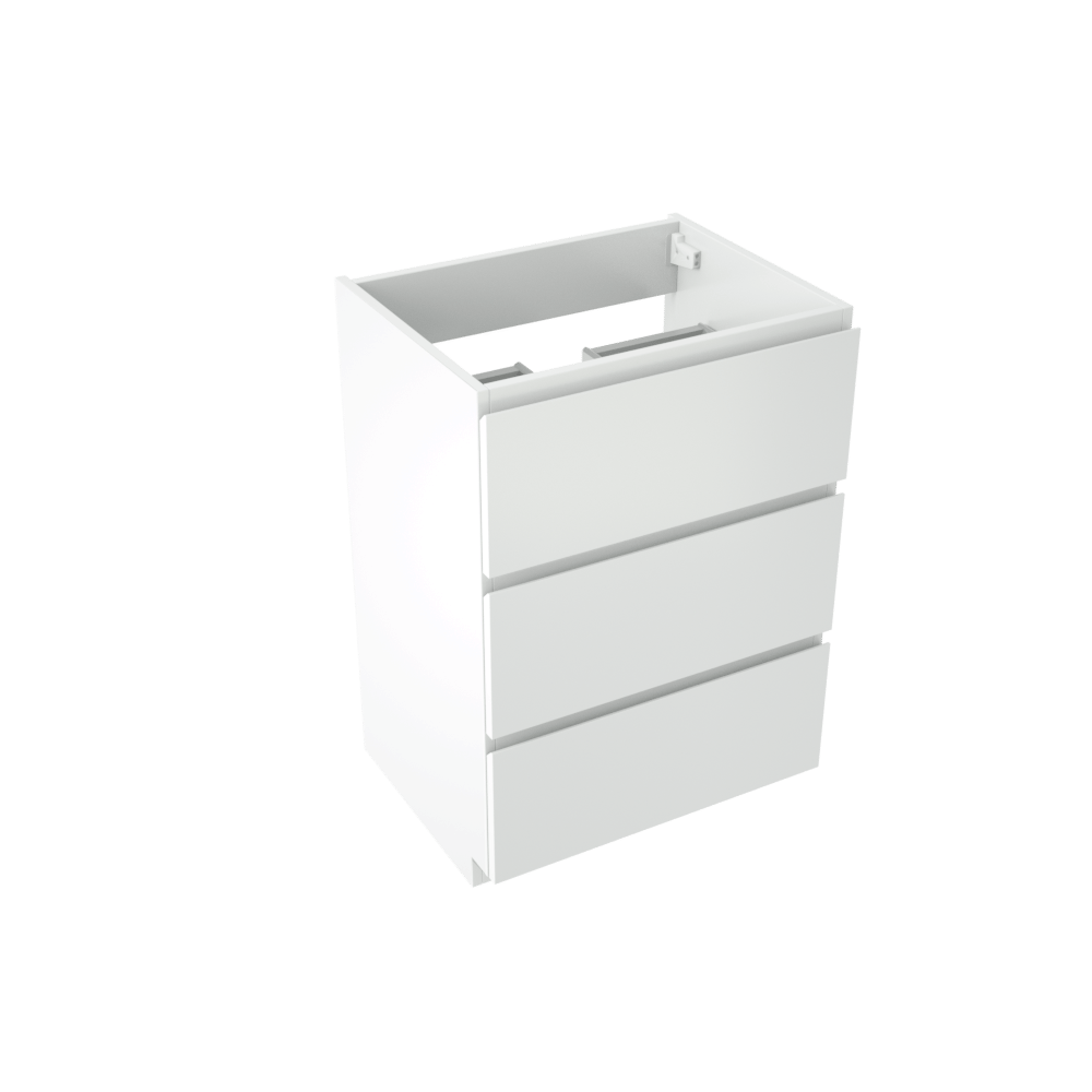 Storke Delta staande wastafelonderkast 60 x 48 cm mat wit 3 lades