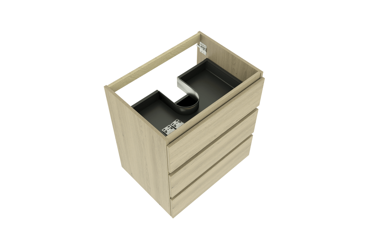 Balmani Lucida meuble sous-vasque a poser 75 x 55 cm chêne vieilli 3 tiroirs