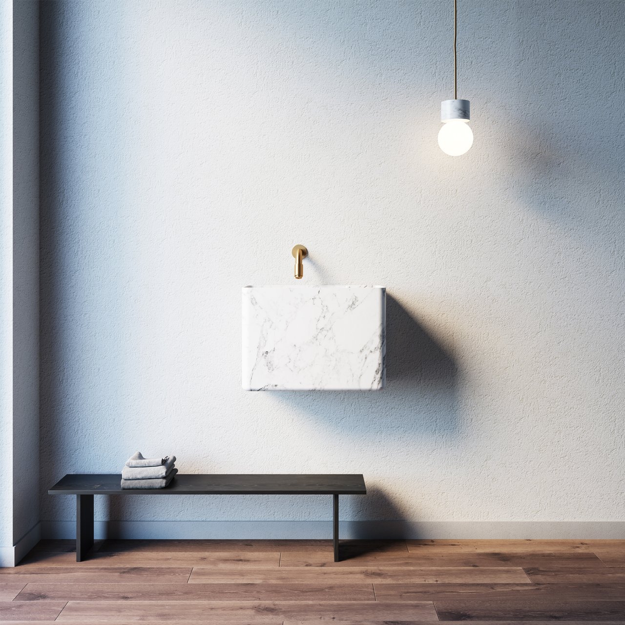 Blaufoss Ottawa Kaltwasserhahn: Wandmontage, Brushed Gold