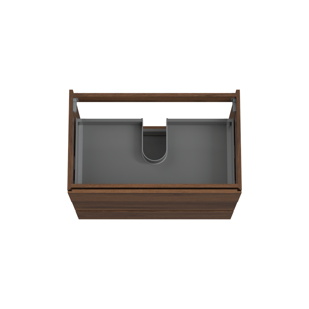 Storke Edge stehender Waschbeckenunterschrank: 85 x 52 cm, Nussbaum, 3 Schubladen