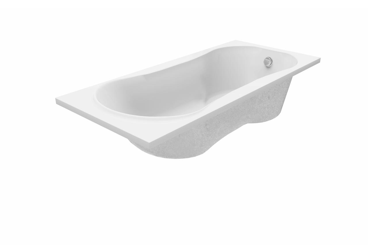 Luca Varess Trasime baignoire encastrable simple 180 x 80 cm acrylique blanc mat