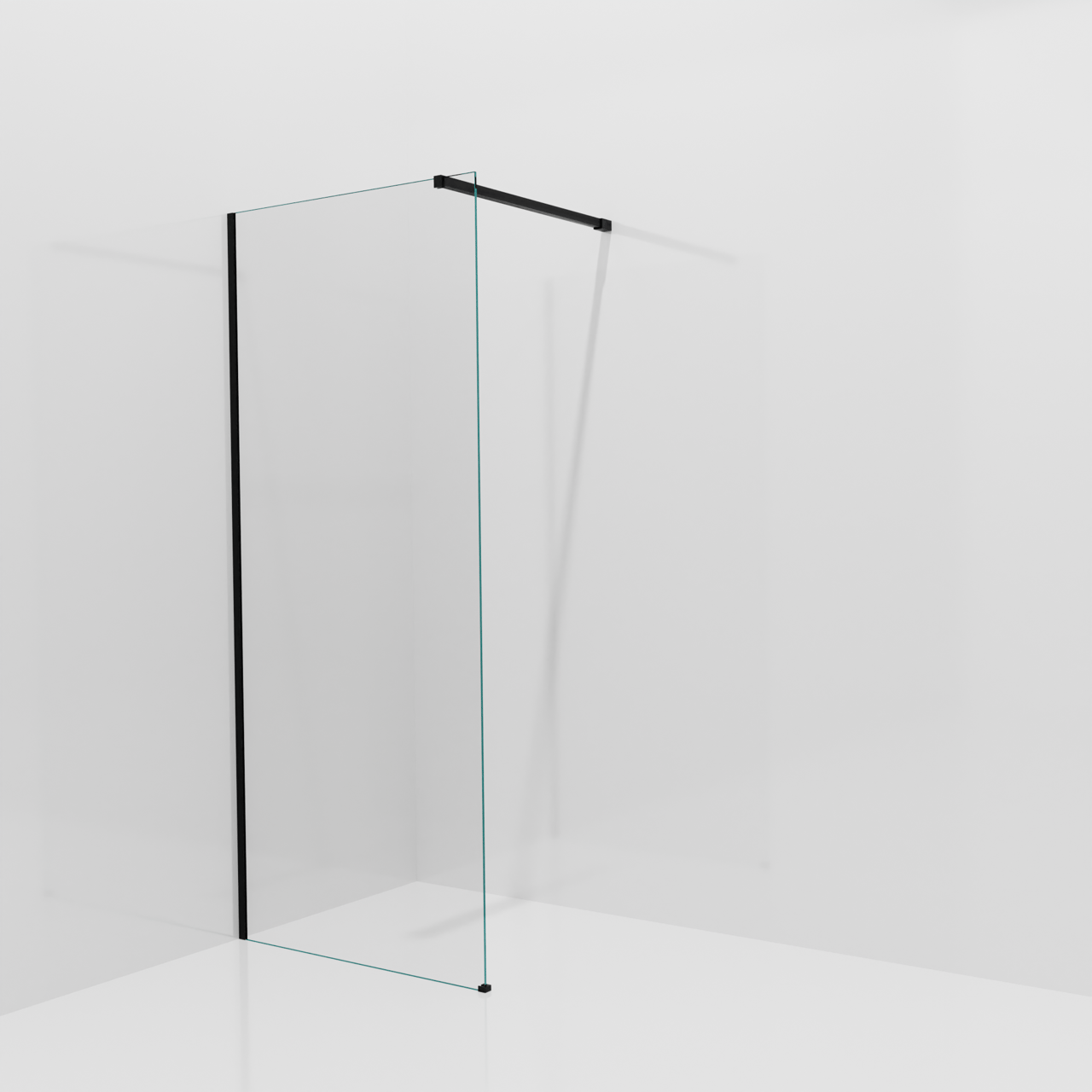 Balmani Modular douche à l'italienne: 90 x 200 cm, Verre extra transparent, avec coating, Profil Noir mat