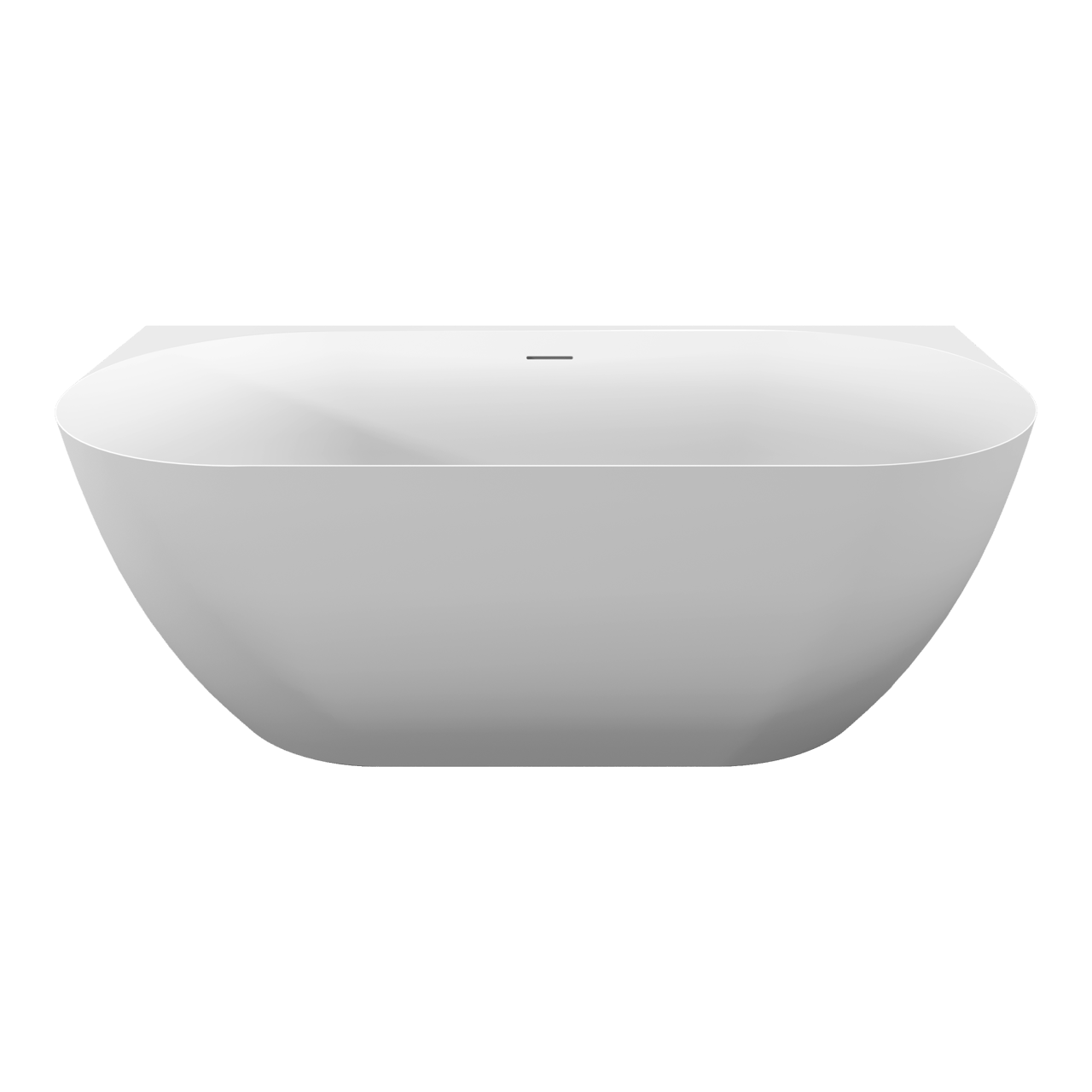 Luca Varess Otello halfvrijstaand bad 170 x 80 cm acryl mat wit, afvoerplug inbegrepen